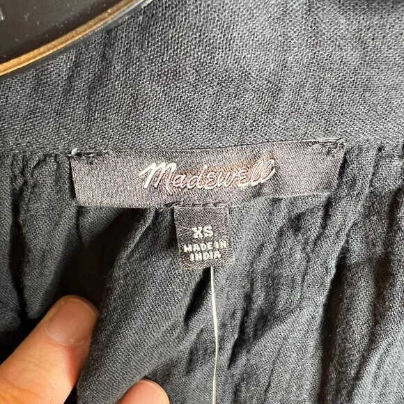 Madewell $65 Lightspun Swim Cover Up Mini Shirt Dress Size XS Black NJ876 - Picture 7 of 7